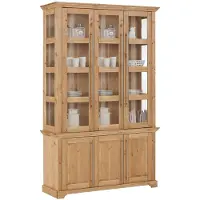 Home affaire Vitrine "Melissa", beige (natur), B:132cm H:210cm T:39cm, Massivholz, Schränke, Vitrine, aus massiver Kiefer, FSC zertifiziert, Breite 132 cm