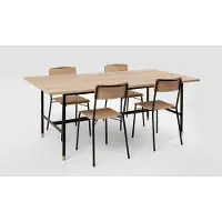 Woodman Esstisch "Jugend", schwarz (eiche, schwarz), B:200cm H:75cm T:95cm, Tische, Esstisch, Breite 200 cm, verlängerbar auf 300 cm, FSC
