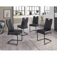 Hela Esszimmerstuhl "Erika S", schwarz (schwarz, anhtrazit, schwarz, schwarz, anhtrazit), B:43cm H:99cm T:60cm, Stühle, Esszimmerstuhl, 2 oder 4 Stück, komfortable Federkern Polsterung, Freischwinger