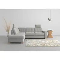 Sit&More Ecksofa SIT & MORE "Quincy L-Form", silber, B:249cm H:82cm T:213cm, Sofas, Ecksofa, wahlweise mit Bettfunktion und Bettkasten