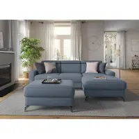 Sit&More Ecksofa SIT & MORE "Scarlett L-Form", blau (hellblau), B:258cm T:172cm, Sofas, Ecksofa, inklusive Kopfteilverstellung, optional Schlaffunktion & Bettkasten