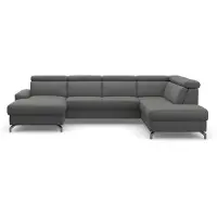 Sit&More Wohnlandschaft SIT & MORE "Scarlett U-Form", grau (steel), B:333cm T:226cm, Sofas, Wohnlandschaft, inklusive Kopfteilverstellung, optional Schlaffunktion & Bettkasten