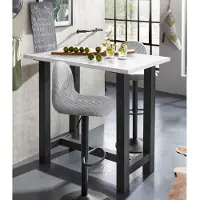 Mäusbacher Bartisch MÄUSBACHER, weiß (schwarzstahl, weiß matt lack, schwarzstahl), B:120cm H:105cm T:70cm, Tische, Bartisch, Gestell in U-Form (Breite 120, 140 oder 160 cm)