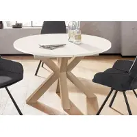 Mäusbacher Esstisch MÄUSBACHER, weiß (tischplatte: weiß matt lack), B:130cm H:78cm T:130cm, Tische, Esstisch, Untergestell Sternform