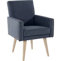 Exxpo - Sofa Fashion Sessel "Lungo, Loungesessel mit moderner Kedernaht, bequem und elegant", blau (denim), B:64cm H:89cm T:67cm, Sessel, Sessel, Breite 64 cm, hoher Holzfuß