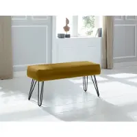 Exxpo - Sofa Fashion Sitzbank "Doppio", gold (antic gold), B:104cm H:50cm T:40cm, 100% Polyester, Sitzbänke, Sitzbank, Frei im Raum stellbar