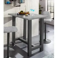Mäusbacher Bartisch MÄUSBACHER, schwarz (schwarzstahl, graphitfarben, schwarzstahl), B:120cm H:105cm T:70cm, Tische, Bartisch, Gestell in U-Form (Breite 120, 140 oder 160 cm)