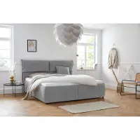 Otto Home Polsterbett "Jenson", grau, B:208cm L:225cm, Struktur weich (85% Polyester/15% Nylon), Betten, Polsterbett, als Bettgestell oder mit 3 Matratzenarten und Härtegraden
