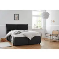 Andas Polsterbett "Jenson", grau (anthrazit), B:168cm L:225cm, Struktur weich (85% Polyester/15% Nylon), Betten, Polsterbett, als Bettgestell oder mit 3 Matratzenarten und Härtegraden