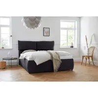 Andas Polsterbett "Jenson", grau (anthrazit), B:188cm L:225cm, Struktur weich (85% Polyester/15% Nylon), Betten, Polsterbett, als Bettgestell oder mit 3 Matratzenarten und Härtegraden