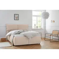 Andas Polsterbett "Jenson", beige, B:168cm L:225cm, Struktur weich (85% Polyester/15% Nylon), Betten, Polsterbett, als Bettgestell oder mit 3 Matratzenarten und Härtegraden