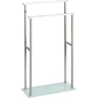 Wenko Handtuchständer "Debar", weiß, B:20cm H:83cm T:46cm, Edelstahl, Glas, Handtuchhalter, Handtuchständer