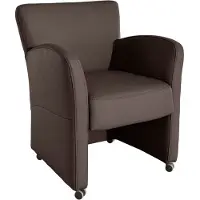 Exxpo - Sofa Fashion Sessel "Cortado, Loungesessel auf Rollen, schmale Armlehnen, bequem", braun (dunkelbraun), B:66cm H:85cm, Sessel, Sessel, hohe Bodenfreiheit, schöne Detailverarbeitung