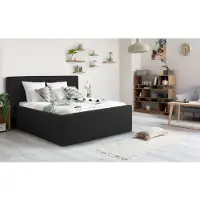 Home affaire Polsterbett "Dalina", grau (anthrazit), B:211cm H:124cm L:227cm, Struktur (100% Polyester), Betten, Polsterbett, geradliniges Kopfteil, in 5 Breiten, auch in 220cm Länge