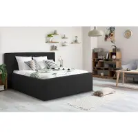 Home affaire Polsterbett "Dalina", grau (anthrazit), B:211cm H:124cm L:247cm, Struktur (100% Polyester), Betten, Polsterbett, geradliniges Kopfteil, in 5 Breiten, auch in 220cm Länge