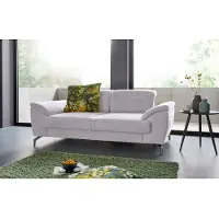 Sit&More 2-Sitzer SIT & MORE "Percy", silber, B:197cm H:77cm T:112cm, Sofas, 2-Sitzer, 12 cm Fußhöhe, Sitztiefenverstellung, wahlweise Kopfteilverstellung