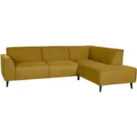 Domo Ecksofa "Amora, bequem & zeitlos, Breite 263cm, Federkern, L-Form", gelb, B:263cm H:81cm T:191cm, Sofas, Ecksofa, mit Federkern, Fußhöhe passend für gängige Saugroboter