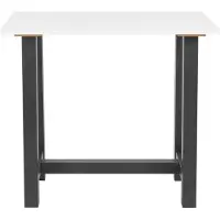 Mäusbacher Bartisch MÄUSBACHER, weiß (schwarzstahl, weiß matt lack, schwarzstahl), B:140cm H:105cm T:70cm, Tische, Bartisch, Gestell in U-Form (Breite 120, 140 oder 160 cm)