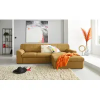 Domo "Topper, elegant und zeitlos, kompaktes Stellmaß 245/155cm, L-Form" mit Recamiere, wahlweise mit Schlaffunktion