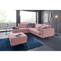 Sit&More Ecksofa SIT & MORE "Percy L-Form", rosa (altrosa), B:270cm T:235cm, Sofas, Ecksofa, 15 cm Fußhöhe, Sitztiefenverstellung, wahlweise in 2 Fußfarben