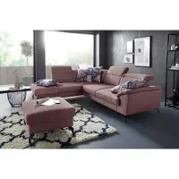 Sit&More Ecksofa SIT & MORE "Percy L-Form", lila (flieder), B:270cm T:235cm, Sofas, Ecksofa, 12 cm Fußhöhe, Sitztiefenverstellung, wahlweise in 2 Fußfarben