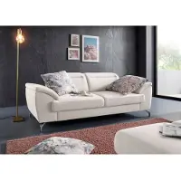 Sit&More 2,5-Sitzer SIT & MORE "Percy", beige (linen), B:207cm H:77cm T:112cm, Sofas, 2 5-Sitzer, 12 cm Fußhöhe, Sitztiefenverstellung, wahlweise Kopfteilverstellung