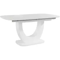 Otto Home Esstisch "Tisch Nia", weiß (weiß, weiß, weiß), B:160cm H:76cm T:90cm, Tische, Esstisch, inklusive Einlegeplatte, mit einer Hochglanz-Optik, Breite 160-200 cm