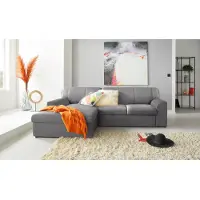 Domo "Topper, elegant und zeitlos, kompaktes Stellmaß 245/155cm, L-Form" mit Recamiere, wahlweise mit Schlaffunktion