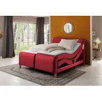 Home affaire Boxspringbett "Messina2", rot, B:166cm L:240cm, Holzwerkstoff, Kunstleder, Massivholz, Komplettbetten, Boxspringbett, Liegekomfort elektrisch Verstellbar