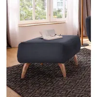 Home affaire Hocker "Baggio", blau (dunkelblau), B:63cm H:45cm T:63cm, Hocker, Hocker, mit Holzfüßen