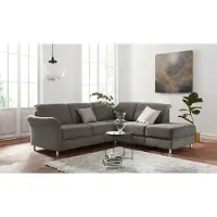 Sit&More Ecksofa SIT & MORE "Darwin L-Form", braun (schlamm), B:249cm H:83cm T:221cm, Sofas, Ecksofa, inklusive Federkern, wahlweise mit Kopfteilverstellung, Schlaffunktion