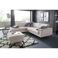 Sit&More Ecksofa SIT & MORE "Percy L-Form", beige (creme), B:270cm H:80cm T:235cm, Sofas, Ecksofa, 15 cm Fußhöhe, Sitztiefenverstellung, wahlweise in 2 Fußfarben