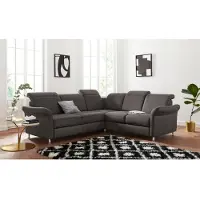 Sit&More Ecksofa SIT & MORE "Darwin L-Form", grau (anthrazit), B:249cm T:229cm, Sofas, Ecksofa, inklusive Federkern, wahlweise mit Kopfteilverstellung, Schlaffunktion
