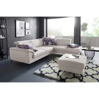 Sit&More Ecksofa SIT & MORE "Percy L-Form", beige (creme), B:270cm H:80cm T:235cm, Sofas, Ecksofa, 15 cm Fußhöhe, Sitztiefenverstellung, wahlweise in 2 Fußfarben