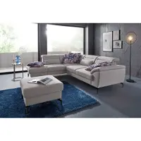Sit&More Ecksofa SIT & MORE "Percy L-Form", grau, B:270cm H:80cm T:235cm, Sofas, Ecksofa, 15 cm Fußhöhe, Sitztiefenverstellung, wahlweise in 2 Fußfarben