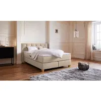 Guido Maria Kretschmer Home & Living Boxspringbett "Harmones", beige, B:163cm L:210cm, Struktur (100% Polyester), Komplettbetten, Boxspringbett, in 3 Breiten, Härtegrad auch im Mix mit je 1 Matratze in H2 und H3