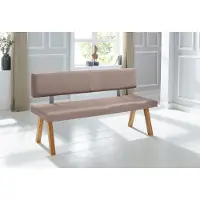 Otto Home Bank "Mobilar Rio", grau (taupe), B:180cm H:89cm T:53cm, Sitzbänke, Bank, mit Rückenlehne und aus Massivholz