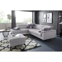 Sit&More Ecksofa SIT & MORE "Percy L-Form", silber, B:270cm H:77cm T:235cm, Sofas, Ecksofa, 12 cm Fußhöhe, Sitztiefenverstellung, wahlweise in 2 Fußfarben