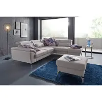 Sit&More Ecksofa SIT & MORE "Percy L-Form", grau, B:270cm H:80cm T:235cm, Sofas, Ecksofa, 15 cm Fußhöhe, Sitztiefenverstellung, wahlweise in 2 Fußfarben