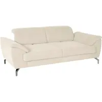 Sit&More 2,5-Sitzer SIT & MORE "Percy", beige (creme), B:207cm H:80cm T:112cm, Sofas, 2 5-Sitzer, 15 cm Fußhöhe, Sitztiefenverstellung, wahlweise Kopfteilverstellung