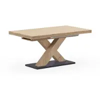 Mäusbacher Esstisch MÄUSBACHER "Komfort Tisch", braun (asteichefarben, asteiche, asteiche), B:160cm H:76cm T:90cm, Tische, Esstisch, mit X Gestell und Bodenplatte. Melaminbeschichtet