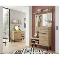 Home affaire Garderoben-Set "Torge", braun (eiche artisan dekor), B:237cm H:197cm T:40cm, Kastenmöbel-Sets, Garderoben-Set, im schönen Scandi Look