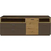 Mäusbacher Kommode MÄUSBACHER "Frame", braun (lava matt, asteichefarben), B:197cm H:74cm T:41cm, Sideboards, Kommode, Breite 197 cm