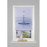 Home wohnideen Raffrollo "FARO" Gr. 1, blau, B:45cm H:150cm, Obermaterial: 100% Polyester, Raffrollos, Raffrollo, Kettenzugrollo, digital bedruckt