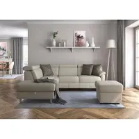 Sit&More Ecksofa SIT & MORE "Freetown L-Form", beige (elfenbein), B:252cm H:84cm T:216cm, Sofas, Ecksofa, inklusive Kopfteilverstellung und komfortablem Federkern