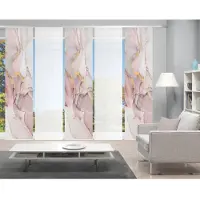 Vision S 1100000002199 "MARMOSA 5er SET" Gr. 1, rosa (goldfarben, rosa), B:60cm H:260cm, Polyester, Gardinen, 1100000002199, Bambus-Optik, Digital bedruckt