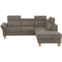 Home affaire Ecksofa "Conville L-Form", braun (savannah), B:247cm H:84cm T:217cm, 100% Polyester, Sofas, Ecksofa, Federkern, wahlweise mit Bettfunktion und Bettkasten bzw. Stauraum
