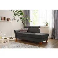 Home affaire Recamiere "Conville", braun (espresso), B:194cm H:84cm T:93cm, 100% Polyester, Sofas, Recamiere, incl. Kopfteilverstellung, Federkern, wahlweise mit Bettkasten