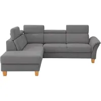 Otto Home Ecksofa "Conville L-Form", grau, B:247cm H:84cm T:217cm, 100% Polyester, Sofas, Ecksofa, Federkern, wahlweise mit Schlaffunktion und Bettkasten bzw. Stauraum