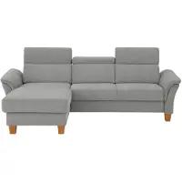 Otto Home Ecksofa "Conville L-Form", grau, B:256cm H:84cm T:167cm, 100% Polyester, Sofas, Ecksofa, Federkern, wahlweise mit Schlaffunktion und Bettkasten bzw. Stauraum